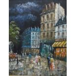 Barker (20th century school) Oil on canvas Parisian scene, signed lower right,