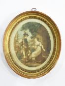 After Angelica Kauffman (Swiss 1781-1807) Coloured engravings Pair of pastoral scenes, oval,