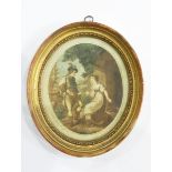 After Angelica Kauffman (Swiss 1781-1807) Coloured engravings Pair of pastoral scenes, oval,