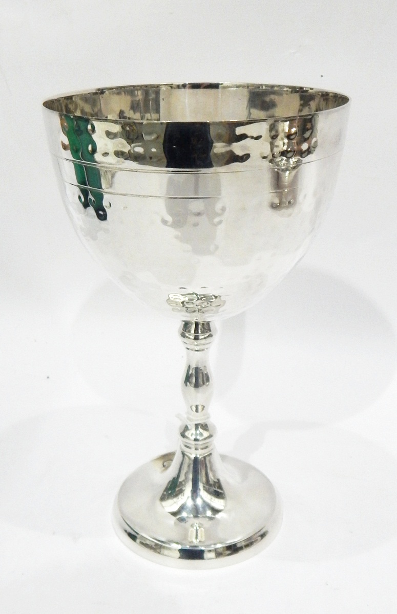 Large silver plate goblet-shaped trophy 23.