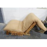 Wooden futon base with its original cushion mattress