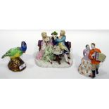 Radford pottery model of a parrot, handpainted,