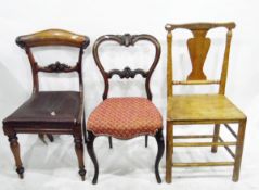 Pair of Regency rosewood bar back dining chairs with carved decoration and cane seats,