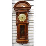 Ridgway New England reproduction mahogany wall clock with arched pediment,