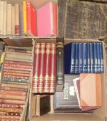 Various leather bound classic novels, a set of Charles Dickens, nine volumes published by Collins,
