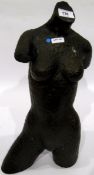 Bronze model of a female torso with hammered effect finish, signed 'David Smith 94' 5/25,