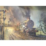 Large quantity of unframed prints of locomotives and other subjects,