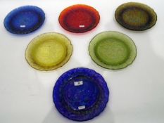 Set of 12 carnival glass Christmas collectors' plates by Imperial from the 1970's,