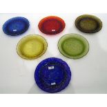 Set of 12 carnival glass Christmas collectors' plates by Imperial from the 1970's,