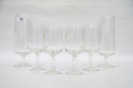 Set of drinking glasses to includes wines and champagnes,