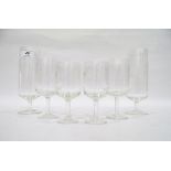 Set of drinking glasses to includes wines and champagnes,