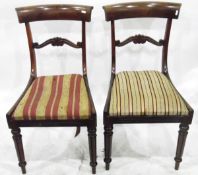 Five Regency/early Victorian rosewood dining chairs with carved scrolling decoration (5)