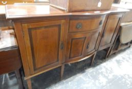 Edwardian mahogany bowfronted sideboard with strung decoration,