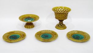 French pottery dessert set to include a pedestal dish,