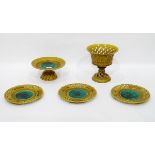 French pottery dessert set to include a pedestal dish,