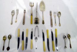 Quantity of plated table flatware to include fish slice