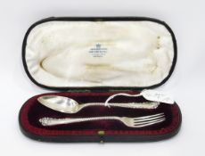 Victorian silver cased fork and spoon, Sheffield 1894, Lee & Wigfull, 2.