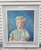 Victor(?) (20th century) Acrylic on board Half-length portrait of a boy,