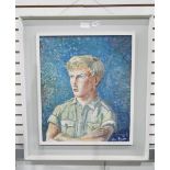 Victor(?) (20th century) Acrylic on board Half-length portrait of a boy,