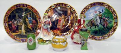 Quantity of Royal Doulton porcelain figures to include 'Top O'The Hill', 'Country Love',