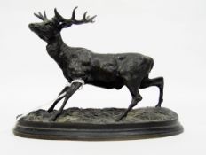 After P J Mene, bronze model stag (slight damage to one antler),