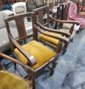Pair of oak elbow chairs,