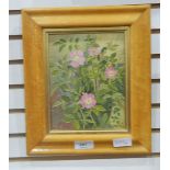 Kate Delhanty (20th century) Three oils on board One of dog roses,