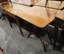 Mahogany side table fitted with single drawer and a Victorian mahogany tripod table with