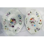 Pair of 19th century two-handled dishes of Swansea-style, oval, pattern no.