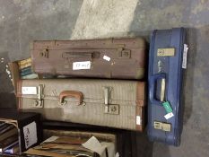 Two vintage suitcases and another (3)