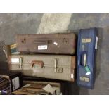 Two vintage suitcases and another (3)
