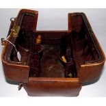 Late 19th/early 20th century doctor's leather bag with hinged top revealing a fitted interior,
