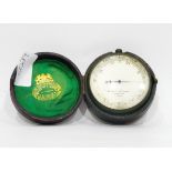 Negretti & Zambra brass pocket barometer inscribed 'Negretti & Zambra, London 19001',