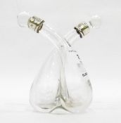 1920's silver-mounted glass oil and vinegar bottle,