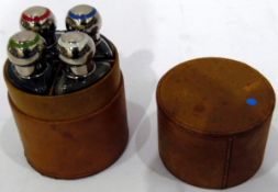 Edwards & Sons set of travelling spirit flasks,