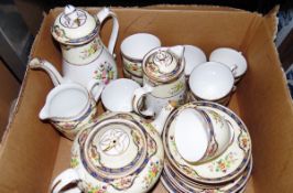 Tuscan china plant tea service marked 'Exclusive to Harrods, Knightsbridge' including teacups,