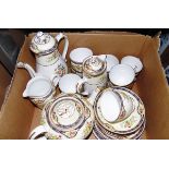 Tuscan china plant tea service marked 'Exclusive to Harrods, Knightsbridge' including teacups,