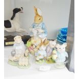 Beswick Beatrix Potter figures 'Little Pig Robinson', 'Pigling Bland', 'Peter Rabbit',