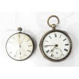 Victorian silver cased pocket watch with key-winding,