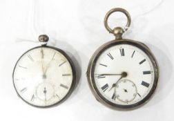 Victorian silver cased pocket watch with key-winding,