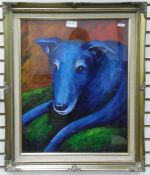 20th century school Acrylic Study of a blue dog, unsigned,