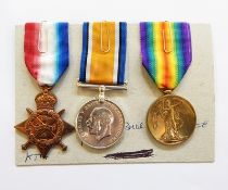 WWI 1914 star trio awarded to '23202 GNR D MOODIE RFA',