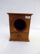 Victorian polished wood ballot box with drawer containing black and white wooden balls