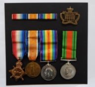 WWI 1914-15 star, war medal and victory medal awarded to '3022.L.CPL.R.H.G.VICAR.GLOUC.YEO.
