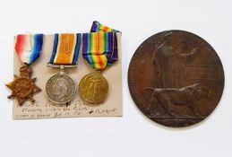WWI 1914-15 star, war medal and victory medal awarded to '15346.PTE.J.H.POLLARD.DEVON.R.