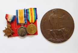 WWI 1914-15 star, war medal and victory medal awarded to '12648.PTE.L.J.BULLOCK.GLOUC.R.