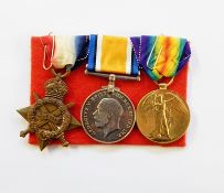 WWI 1914-15 Star, War medal and Victory medal named to "17832. PTE. MALSON. S.WALES. BORD.