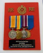WWI War medal, Victory medal and Meritorius service medal named to " 182472. SPR.F.D. WARING.R.E.