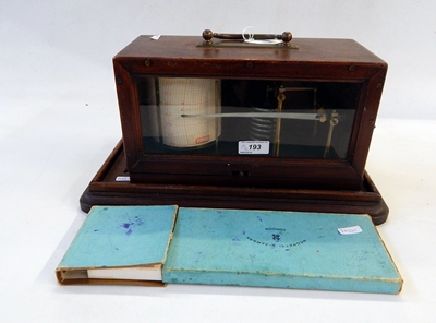 Russian barograph in a mahogany case, no 1046, with Negretti & Zambra, London chart paper,