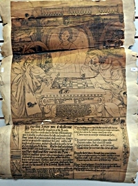 Poster - appears to be drawn in ink and laid down on parchment.